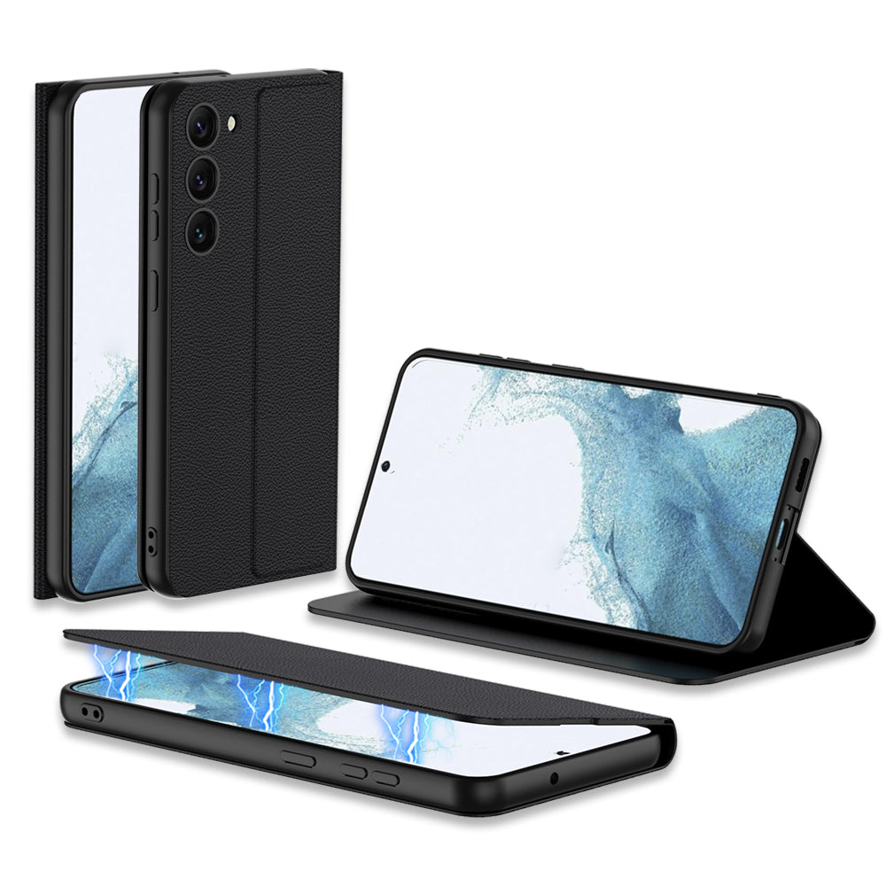 GKK til Samsung Galaxy S23 Magnetisk autoabsorberet PU-lædertelefontaske Stander Pung Cover GKK til Samsung Galaxy S23 Magnetisk autoabsorberet PU-lædertelefontaske Stander Pung Cover